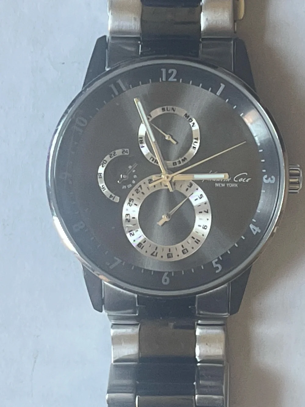 Men's Kenneth Cole Steel Black Dial Bracelet Watch